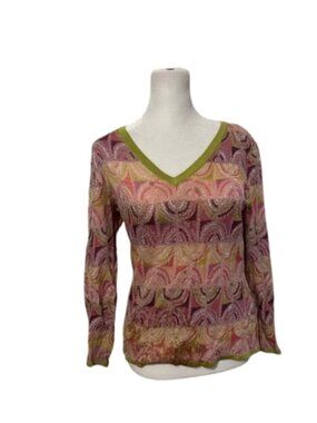 Missoni Sport Knit Sweater Vintage Multi Colored Size Small